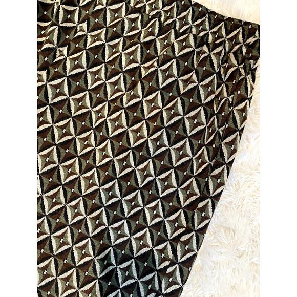 Nina Parker Olive Geo-Print Wide Leg Pants - Sz. 2X (EUC) - Picture 6 of 8